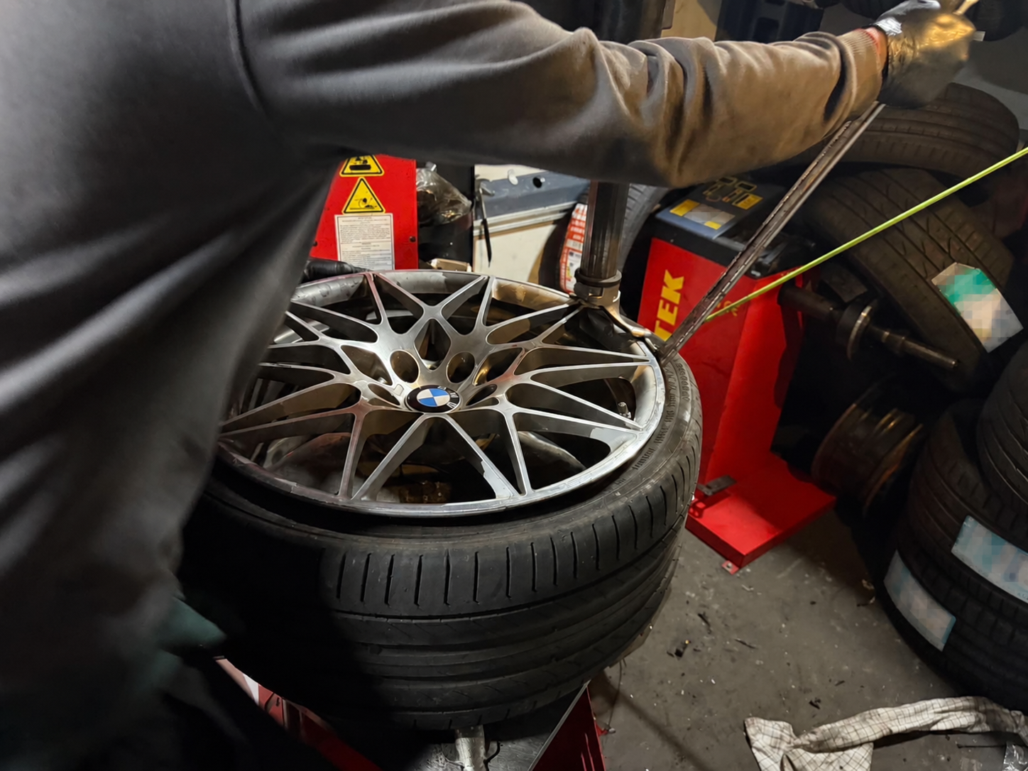 Tyre fitting in progress - Dr Tread recent job
